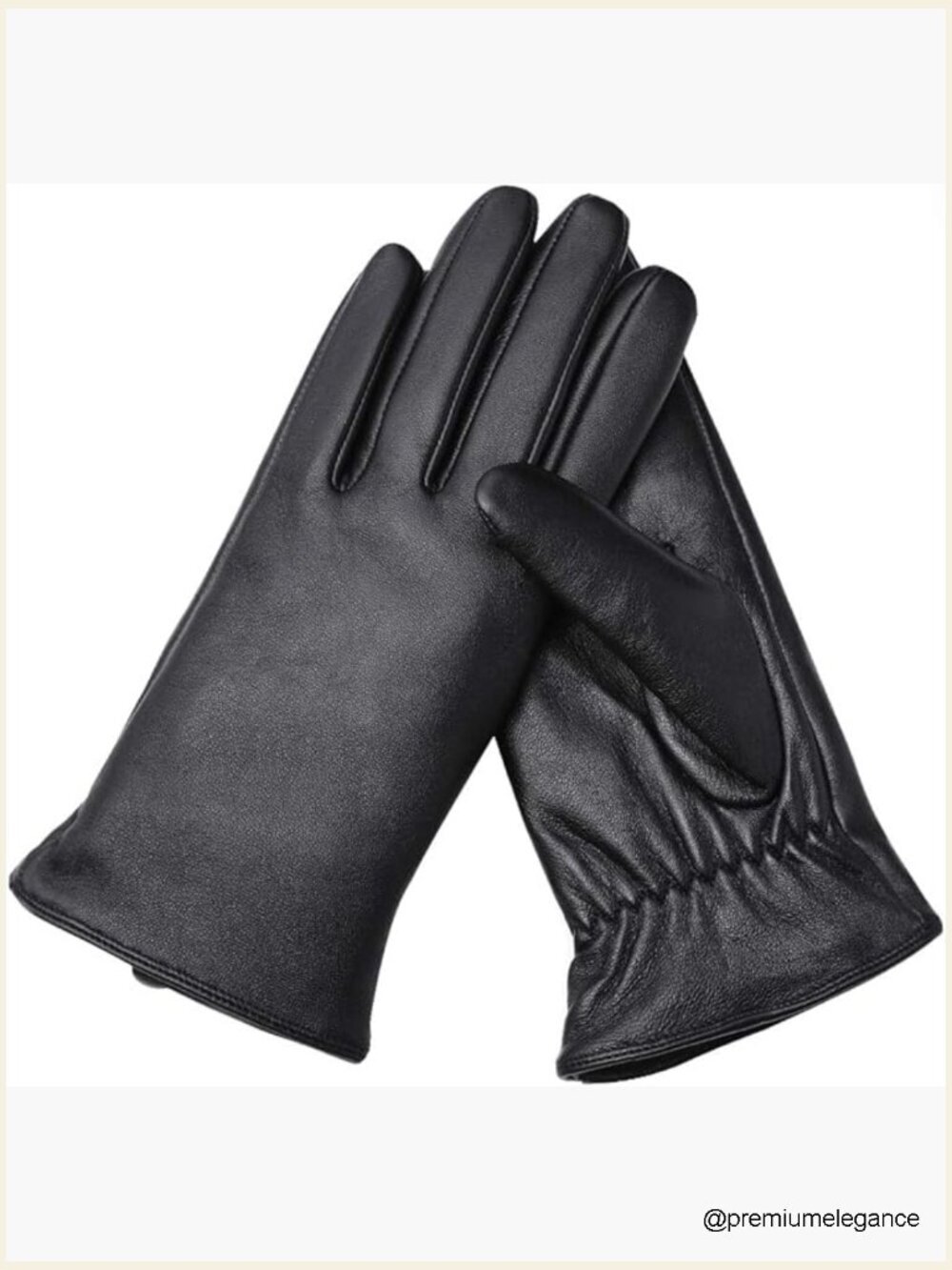Genuine Lambskin Leather Touchscreen Gloves Medium Stretch Nylon Driving